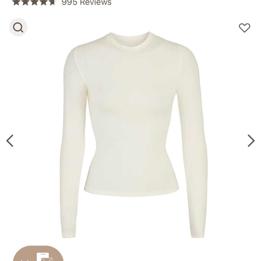 NWT SKIMS Cotton Jersey Long Sleeved T-Shirt - Marble